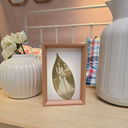 Custom Photo Real Leaf Engraving + 3-Color LED Frame + Personalized Video Keepsake